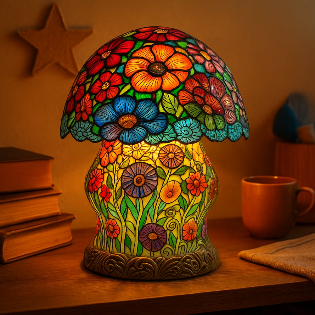 Stained Glass Mushroom Lamp