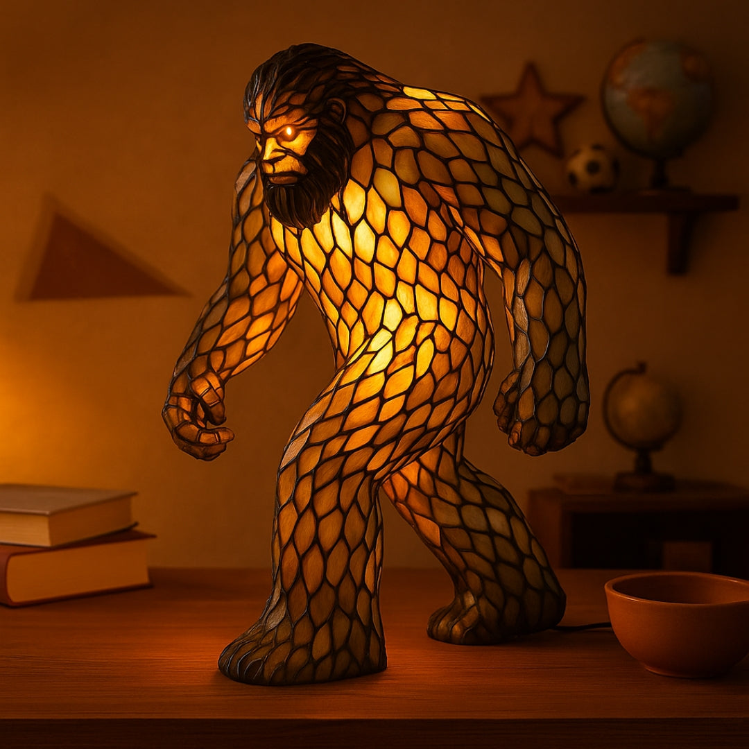 Stained Glass Bigfoot Lamp