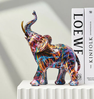 Creative Graffiti Elephant Figurine